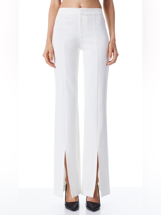 Alice + Olivia Pants - Alice and Olivia $350 Walker Slim Slit Pants white/Off white Size 4